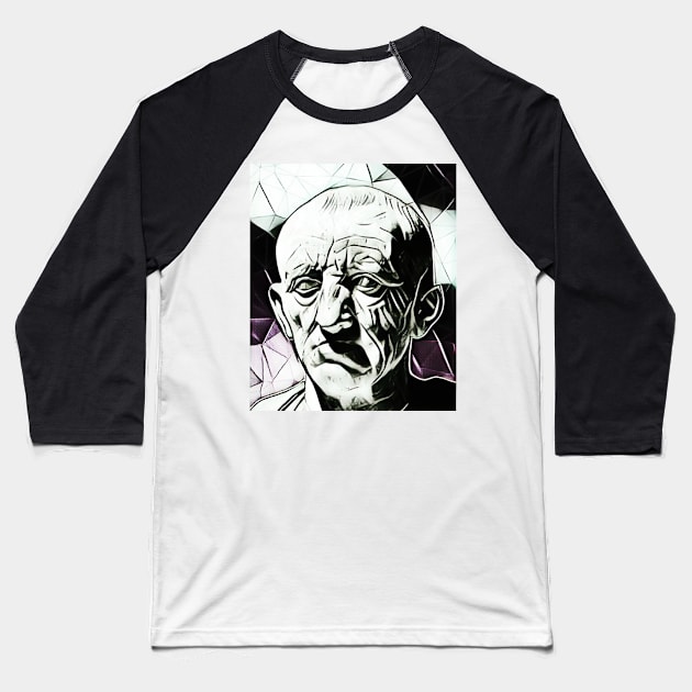 Cato the Elder Black And White Portrait | Cato the Elder Artwork 3 Baseball T-Shirt by JustLit